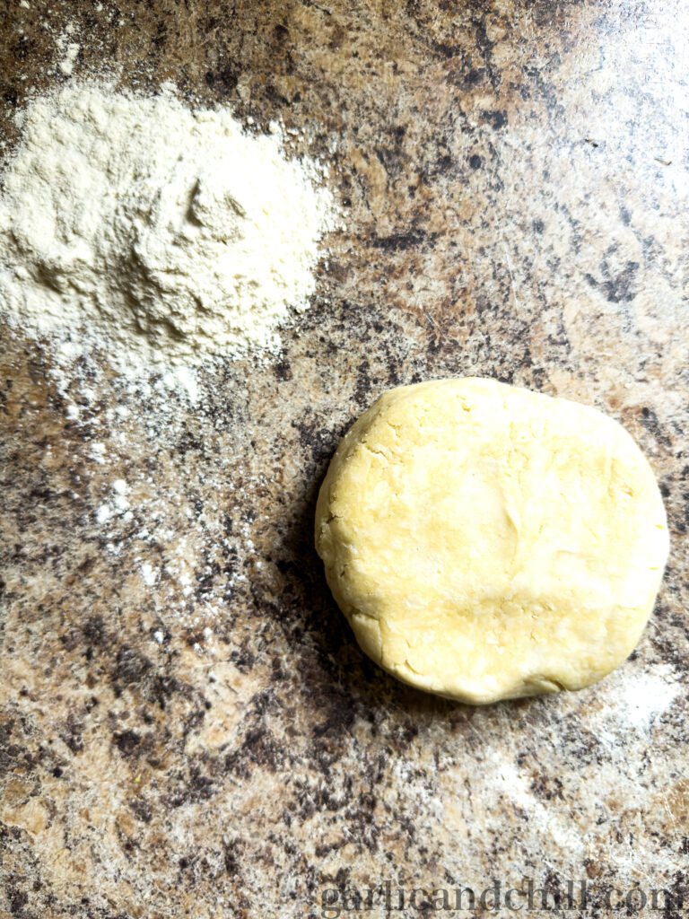 Chilled Pie Dough Disc, about to roll-out