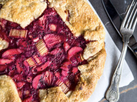 Vegan Neon Strawberry-Rhubarb Galette (1)