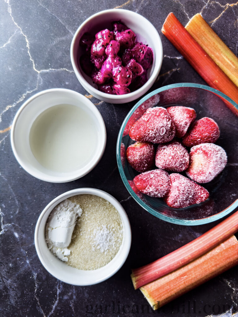 Vegan Neon Strawberry-Rhubarb Galette ingredients